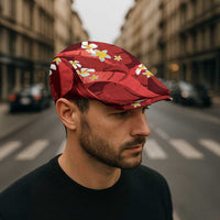 Red Banana Leaf Hawaii Jeff Hat Lau Maia Plumeria Tropical Summer Vibes LT14 - Polynesian Pride