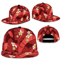 Red Banana Leaf Hawaii Snapback Cap Lau Maia Plumeria Tropical Summer Vibes LT14 - Polynesian Pride