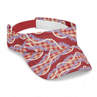 Red Hawaii Palaka Honohono Pikake Sun Visor Cap Hawaiian Orchid Lei Polynesian Pattern LT14 Universal Fit Red - Polynesian Pride