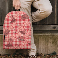 Red Palaka Hawaii Cowboy Backpack Puakenikeni Lei Paniolo Papale Seamless Vibes LT14 - Polynesian Pride