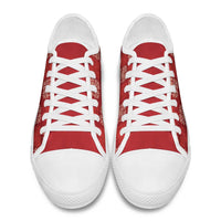 Red Palaka Quilt Hawaii Low Top Shoes Traditional Hawaii-plaid Pattern - Polynesian Pride