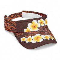 Red Polynesia Sun Visor Cap Plumeria Tropical Leaves With Galaxy Polynesian Art LT14 Universal Fit Red - Polynesian Pride