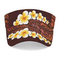 Red Polynesia Sun Visor Cap Plumeria Tropical Leaves With Galaxy Polynesian Art LT14 - Polynesian Pride