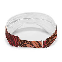 Red Polynesia Sun Visor Cap Plumeria Tropical Leaves With Galaxy Polynesian Art LT14 - Polynesian Pride