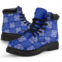 Royal Blue Palaka Quilt Hawaii All Season Boots Traditional Hawaii-plaid Pattern LT14 - Polynesian Pride