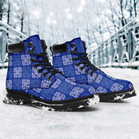 Royal Blue Palaka Quilt Hawaii All Season Boots Traditional Hawaii-plaid Pattern LT14 - Polynesian Pride