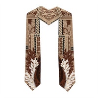 Samoa Teuila Graduation Stole Samoan Siapo Pattern Brown Version