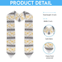 Samoa White Sunday Graduation Stole Samoan Tapa Yellow Hibiscus