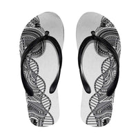 Samoan DNA Art Tattoo Flip Flops Polynesian Pattern White Color