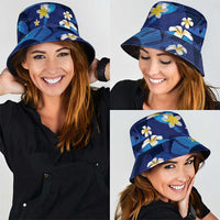 Teal Purple Banana Leaf Hawaii Bucket Hat Lau Maia Plumeria Tropical Summer Vibes LT14 - Polynesian Pride