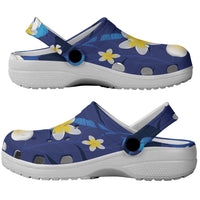 Teal Purple Banana Leaf Hawaii Clogs Shoes Lau Maia Plumeria Tropical Summer Vibes LT14 - Polynesian Pride