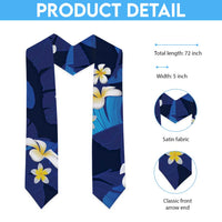 Teal Purple Banana Leaf Hawaii Graduation Stole Lau Maia Plumeria Tropical Summer Vibes LT14 - Polynesian Pride