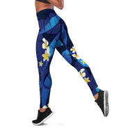 Teal Purple Banana Leaf Hawaii Leggings Lau Maia Plumeria Tropical Summer Vibes LT14 Teal Purple - Polynesian Pride