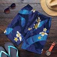 Teal Purple Banana Leaf Hawaii Shorts for Men Lau Maia Plumeria Tropical Summer Vibes LT14 Teal Purple - Polynesian Pride