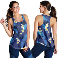 Teal Purple Banana Leaf Hawaii Women Racerback Tank Lau Maia Plumeria Tropical Summer Vibes LT14 - Polynesian Pride