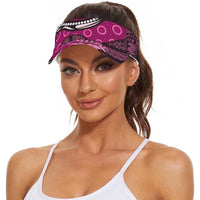 Think Pink Breast Cancer Awareness Sun Visor Cap Butterfly Aboriginal Mix Polynesian Pattern
