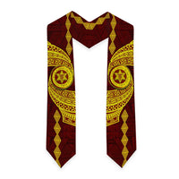 Tonga High School Graduation Stole Traditional Ngatu and Polynesian Pattern