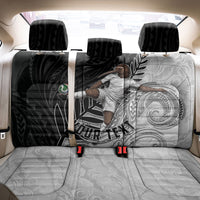 Personalized New Zealand Football Back Car Seat Cover Kiwi Mascot with Silver Fern - Maori Tribal Tattoo Art TS04 - Polynesian Pride