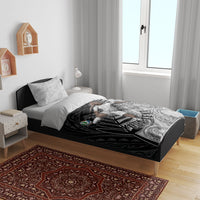 Personalized New Zealand Football Bedding Set Kiwi Mascot with Silver Fern - Maori Tribal Tattoo Art TS04 - Polynesian Pride