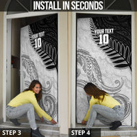 Personalized New Zealand Football Door Cover Kiwi Mascot with Silver Fern - Maori Tribal Tattoo Art TS04 - Polynesian Pride