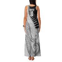 Personalized New Zealand Football Family Matching Tank Maxi Dress and Hawaiian Shirt Kiwi Mascot with Silver Fern - Maori Tribal Tattoo Art TS04 - Polynesian Pride