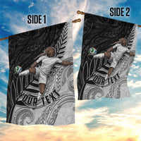 Personalized New Zealand Football Garden Flag Kiwi Mascot with Silver Fern - Maori Tribal Tattoo Art TS04 - Polynesian Pride