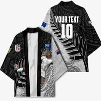 Personalized New Zealand Football Kimono Kiwi Mascot with Silver Fern - Maori Tribal Tattoo Art TS04 - Polynesian Pride