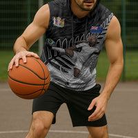 Personalized New Zealand Football Sleeveless Hoodie Kiwi Mascot with Silver Fern - Maori Tribal Tattoo Art TS04 - Polynesian Pride