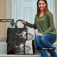 Personalized New Zealand Football Travel Bag Kiwi Mascot with Silver Fern - Maori Tribal Tattoo Art TS04 - Polynesian Pride