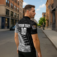 Personalized New Zealand Football Zipper Polo Shirt Kiwi Mascot with Silver Fern - Maori Tribal Tattoo Art TS04 - Polynesian Pride