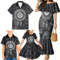 Hawaiian Piko Family Matching Mermaid Dress and Hawaiian Shirt Cultural Anchor Connect Your Roots Ocean Waves