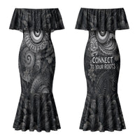 Hawaiian Piko Family Matching Mermaid Dress and Hawaiian Shirt Cultural Anchor Connect Your Roots Ocean Waves