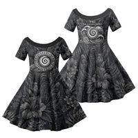 Hawaiian Piko Family Matching Tank Maxi Dress and Hawaiian Shirt Cultural Anchor Connect Your Roots Ocean Waves