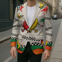 Support Your Fruity Friends Love Wins Gay Pride Blazer LGBTQ Retro 30s Cartoon Checkered