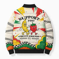 Support Your Fruity Friends Love Wins Gay Pride Bomber Puffer Jacket LGBTQ Retro 30s Cartoon Checkered TS04 - Polynesian Pride
