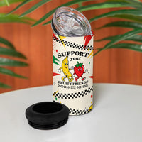 Support Your Fruity Friends Love Wins Gay Pride 4 in 1 Can Cooler Tumbler LGBTQ Retro 30s Cartoon Checkered TS04 - Polynesian Pride