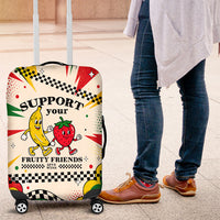 Support Your Fruity Friends Love Wins Gay Pride Luggage Cover LGBTQ Retro 30s Cartoon Checkered
