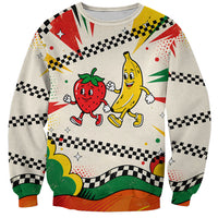 Support Your Fruity Friends Love Wins Gay Pride Sweatshirt LGBTQ Retro 30s Cartoon Checkered TS04 Unisex White Yellow - Polynesian Pride