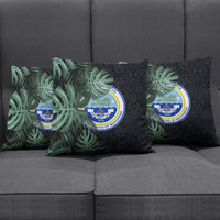 Federated States Of Micronesia Pillow Cover FSM Tropical Monstera Leaf Dark Tribal Pattern