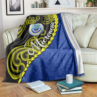 Federated States Of Micronesia FSM Blanket Pacific Islander Tribal Swirl Geometric Pattern
