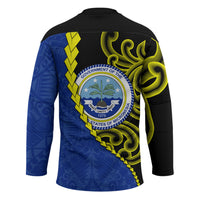 Federated States Of Micronesia FSM Hockey Jersey Pacific Islander Tribal Swirl Geometric Pattern