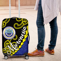 Federated States Of Micronesia FSM Luggage Cover Pacific Islander Tribal Swirl Geometric Pattern