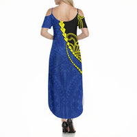 Federated States Of Micronesia FSM Summer Maxi Dress Pacific Islander Tribal Swirl Geometric Pattern