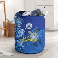 Micronesia Sea Turtle Laundry Basket Federated States Of Micronesia Tribal Floral Pattern