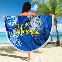 Micronesia Sea Turtle Beach Blanket Federated States Of Micronesia Tribal Floral Pattern