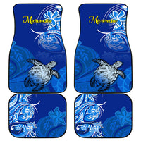 Micronesia Sea Turtle Car Mats Federated States Of Micronesia Tribal Floral Pattern