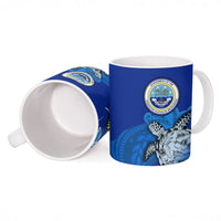 Micronesia Sea Turtle Ceramic Mug Federated States Of Micronesia Tribal Floral Pattern