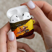 Tropical Christmas In July Santa Claus AirPods Case Festive Hawaiian With Beach Reindeer Sleigh