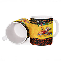 Tropical Christmas In July Santa Claus Ceramic Mug Festive Hawaiian With Beach Reindeer Sleigh TS04 - Polynesian Pride