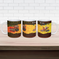 Tropical Christmas In July Santa Claus Ceramic Mug Festive Hawaiian With Beach Reindeer Sleigh TS04 - Polynesian Pride